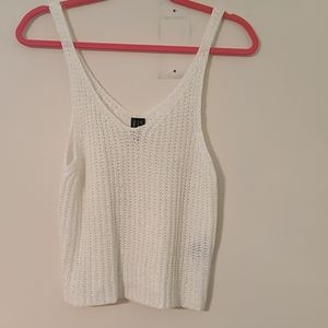 White Knit Tank Top